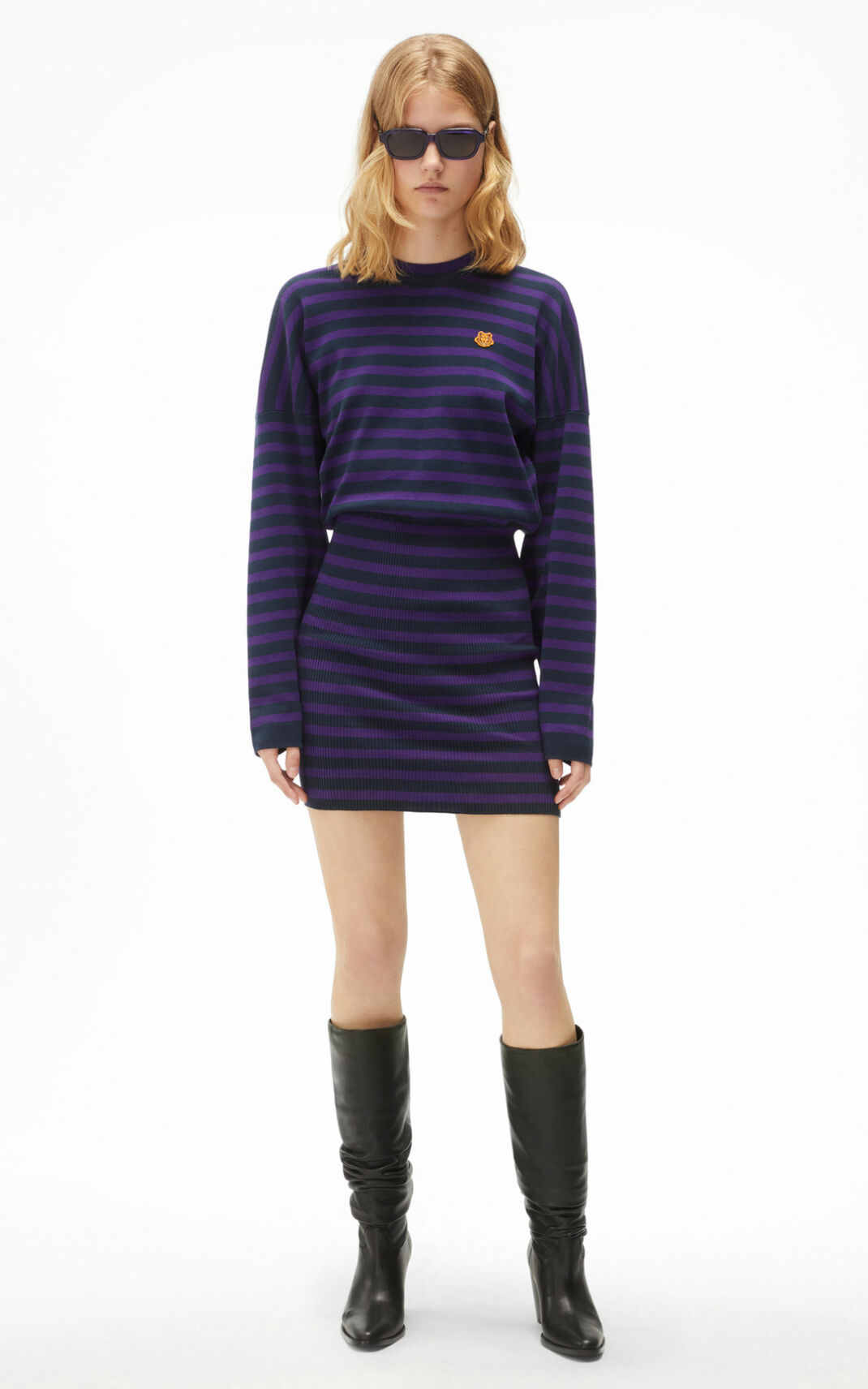 Kenzo Striped jumper Haljine Ženske - Plave Crne - Hrvatska DXPIFV306